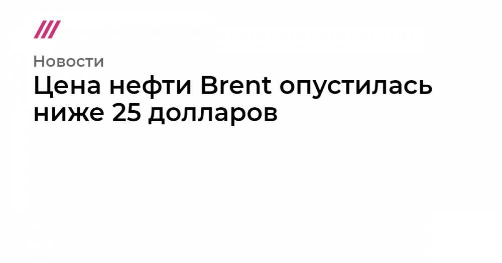 Цена нефти Brent опустилась ниже 25 долларов - tvrain.ru - Россия