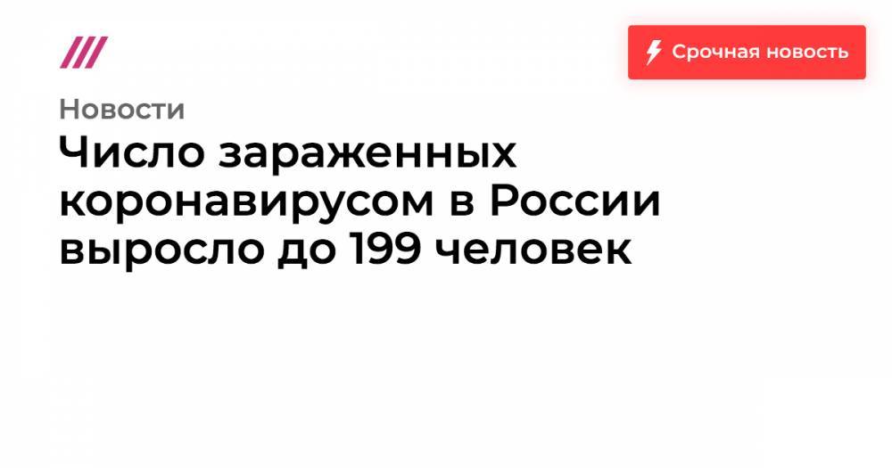 Число заболевших коронавирусом в России выросло до 199 человек - tvrain.ru - Россия - Москва