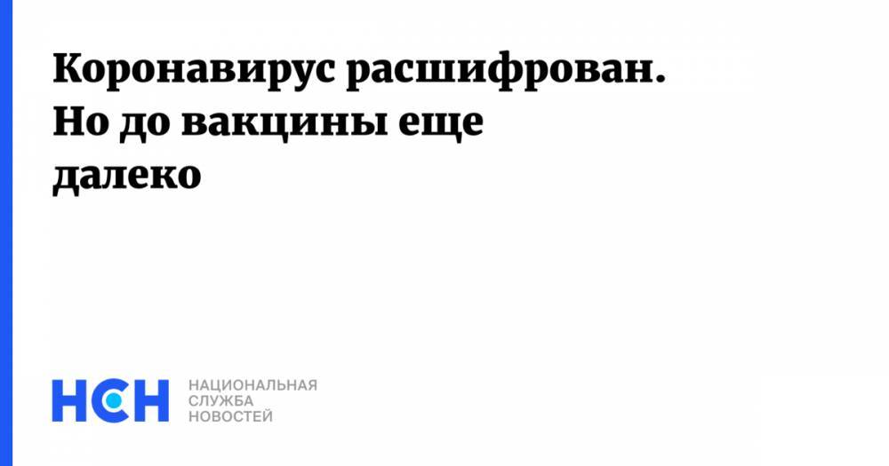 Дмитрий Лиознов - Коронавирус расшифрован. Но до вакцины еще далеко - nsn.fm - Россия
