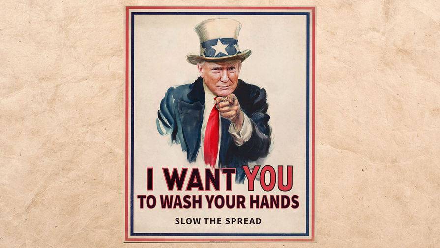 Дональд Трамп - Трамп в образе Дяди Сэма призвал американцев мыть руки - gazeta.ru - Сша