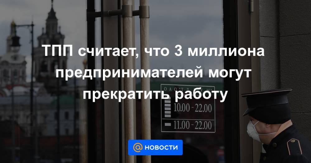 Елена Дыбова - ТПП считает, что 3 миллиона предпринимателей могут прекратить работу - news.mail.ru