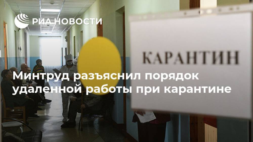 Минтруд разъяснил порядок удаленной работы при карантине - ria.ru - Москва