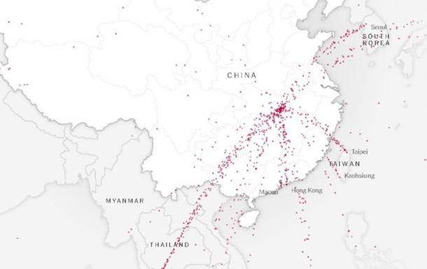 Создана визуализация распространения коронавируса из Уханя по миру - korrespondent.net - Китай - Ухань - New York