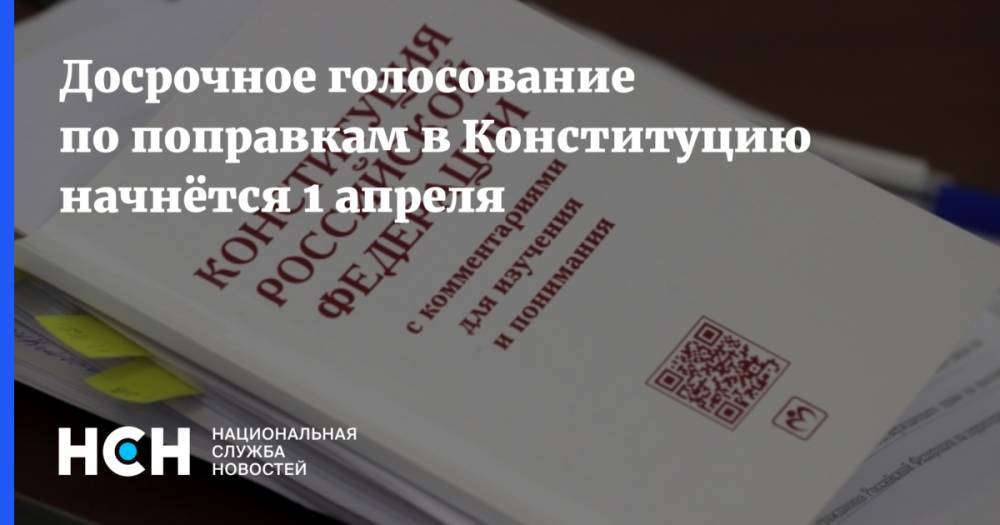 Досрочное голосование по поправкам в Конституцию начнётся 1 апреля - nsn.fm - Россия