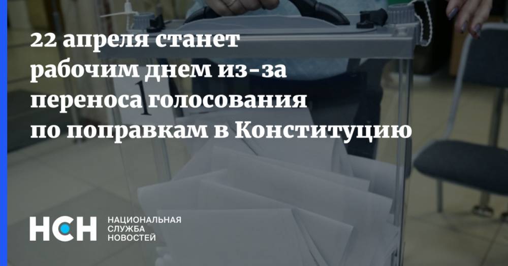 Владимир Путин - Дмитрий Песков - 22 апреля станет рабочим днем из-за переноса голосования по поправкам в Конституцию - nsn.fm - Россия