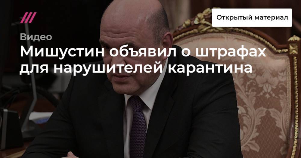 Мишустин объявил о штрафах для нарушителей карантина - tvrain.ru
