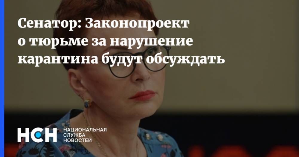 Татьяна Кусайко - Сенатор: Законопроект о тюрьме за нарушение карантина будут обсуждать - nsn.fm - Россия