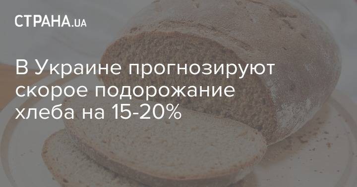 В Украине прогнозируют скорое подорожание хлеба на 15-20% - strana.ua - Украина