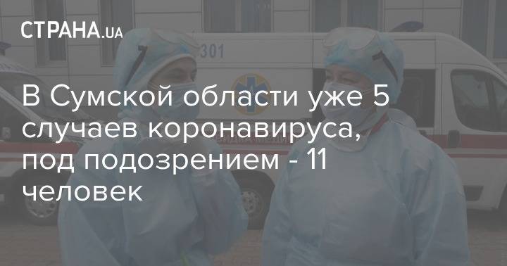 В Сумской области уже 5 случаев коронавируса, под подозрением - 11 человек - strana.ua - район Конотопский - Сумская обл.