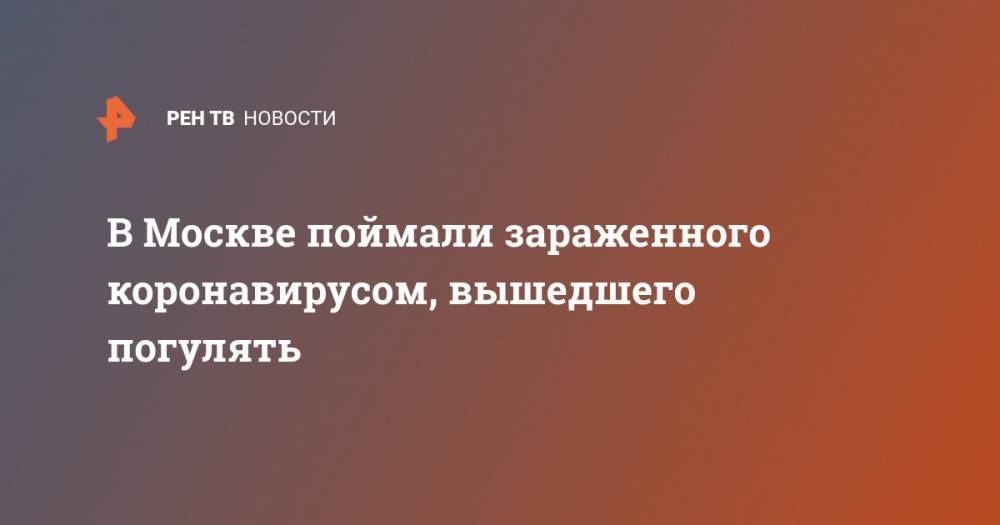 Сергей Собянин - В Москве поймали зараженного коронавирусом, вышедшего погулять - ren.tv - Москва