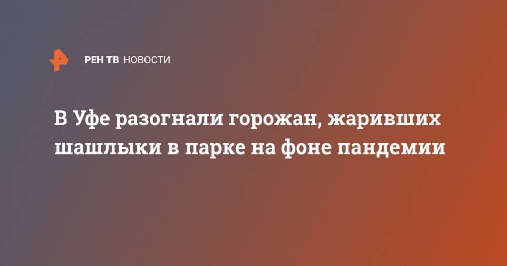 В Уфе разогнали горожан, жаривших шашлыки в парке на фоне пандемии - ren.tv - Россия - Уфа