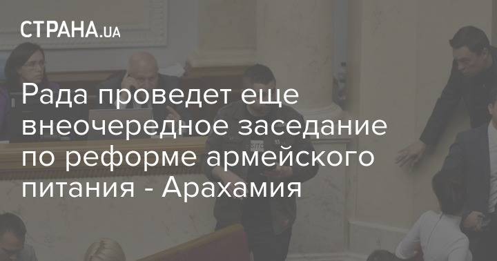 Давид Арахамия - Рада проведет еще внеочередное заседание по реформе армейского питания - Арахамия - strana.ua - Украина