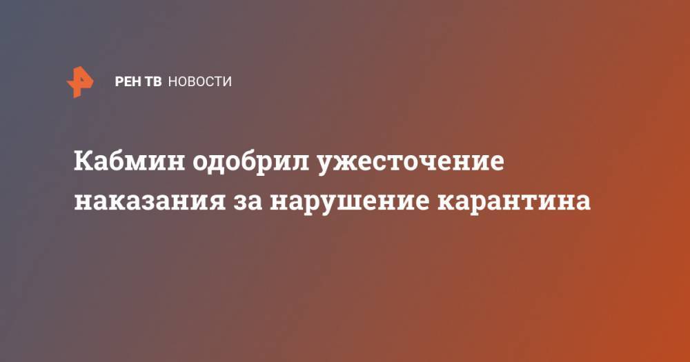 Михаил Мишустин - Кабмин одобрил ужесточение наказания за нарушение карантина - ren.tv