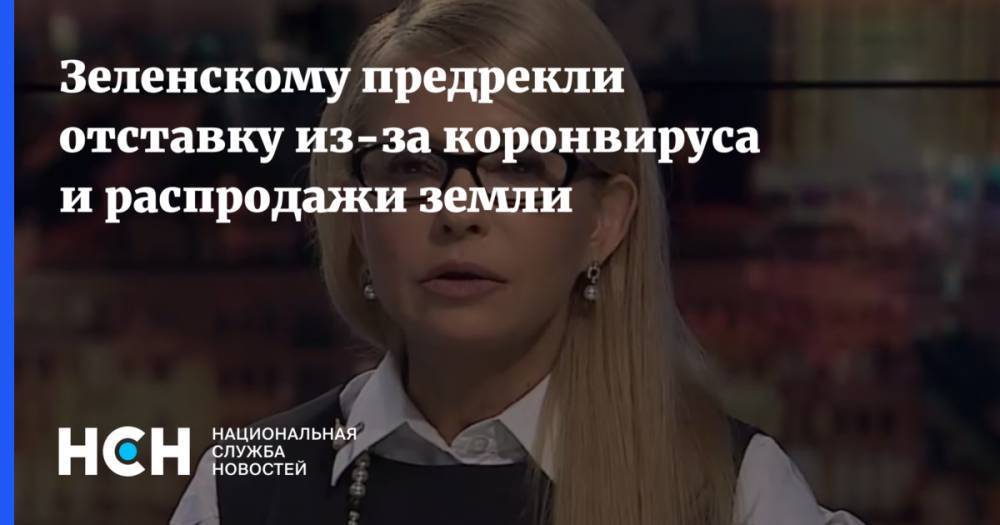 Юлия Тимошенко - Зеленскому предрекли отставку из-за коронвируса и распродажи земли - nsn.fm - Украина