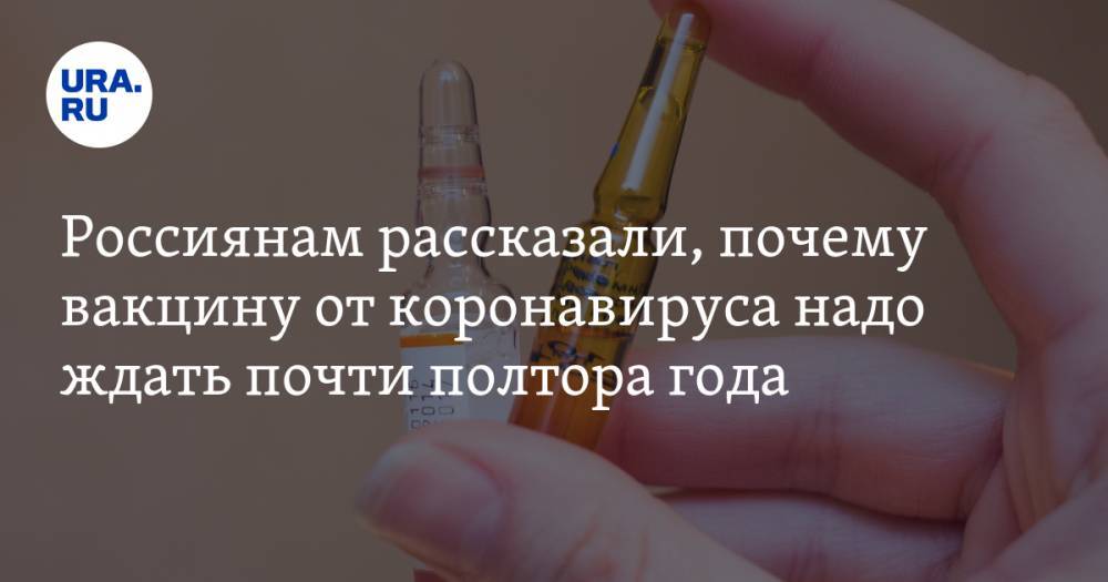 Вероника Скворцова - Россиянам рассказали, почему вакцину от коронавируса надо ждать почти полтора года - ura.news - Россия