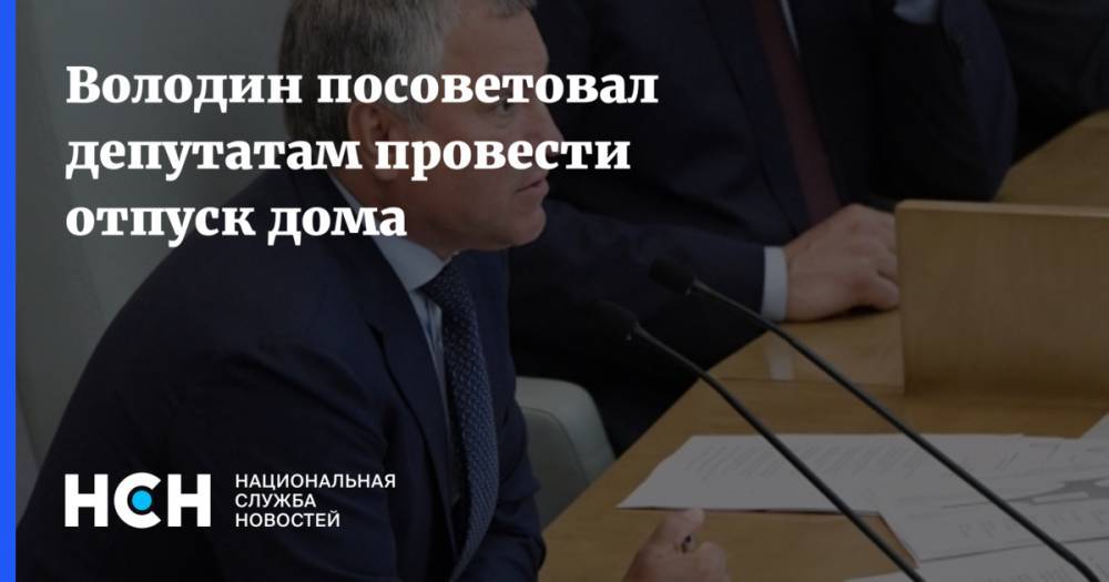 Вячеслав Володин - Володин посоветовал депутатам провести отпуск дома - nsn.fm