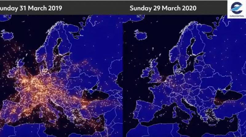 На кадрах со спутника – полеты самолетов над Европой в 2019 и пустота в марте 2020 - usa.one