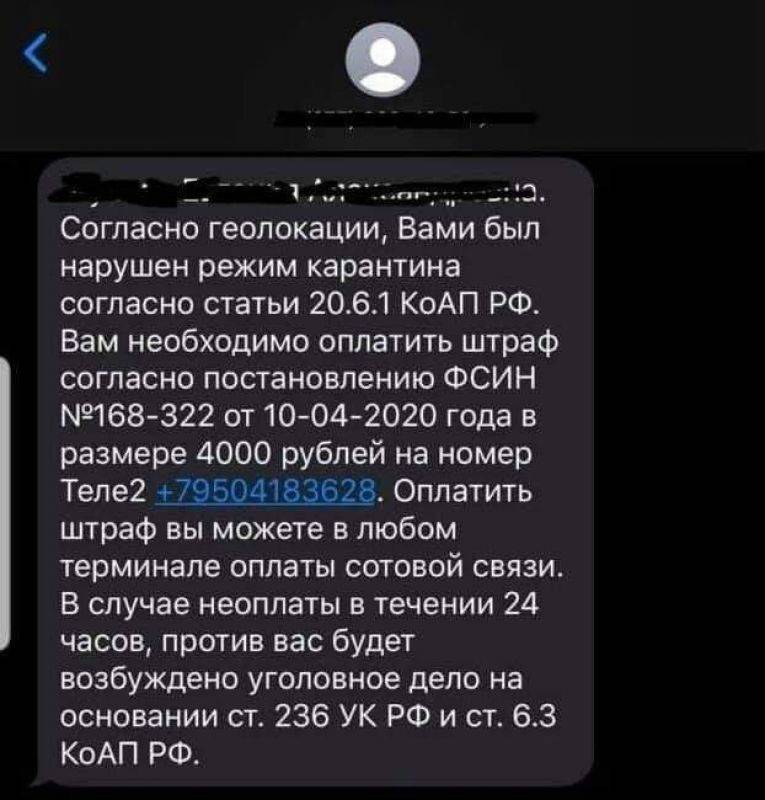 Воронежцам приходят SMS об уголовной ответственности за нарушение карантина - moe-online.ru