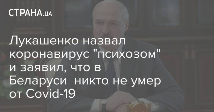 Александр Лукашенко - Лукашенко назвал коронавирус "психозом" и заявил, что в Беларуси никто не умер от Covid-19 - strana.ua - Белоруссия