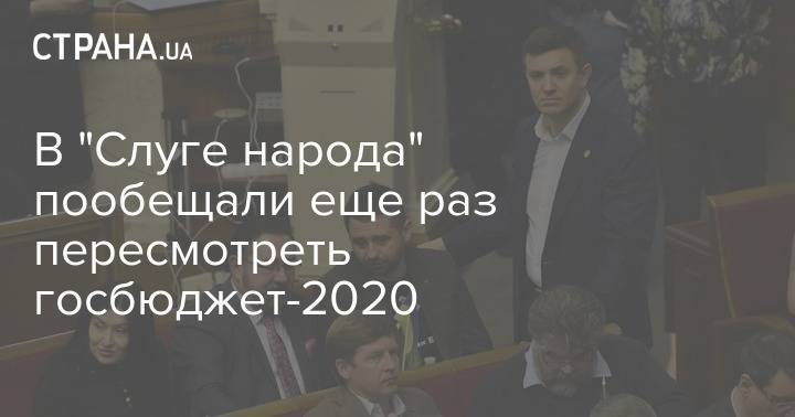 Давид Арахамия - В "Слуге народа" пообещали еще раз пересмотреть госбюджет-2020 - strana.ua - Украина