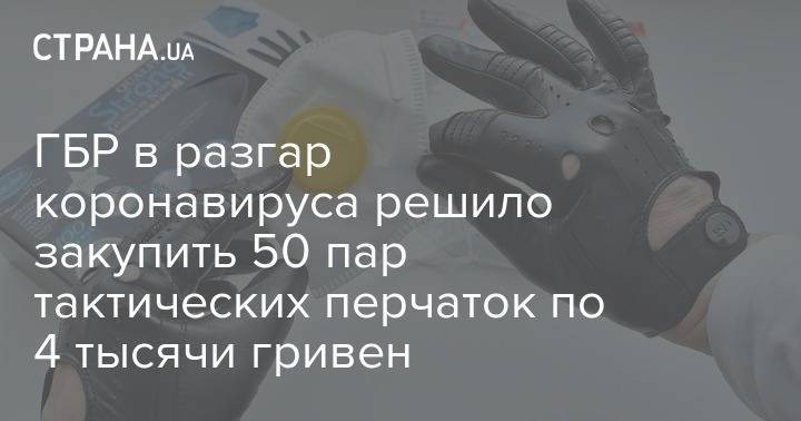 ГБР в разгар коронавируса решило закупить 50 пар тактических перчаток по 4 тысячи гривен - strana.ua
