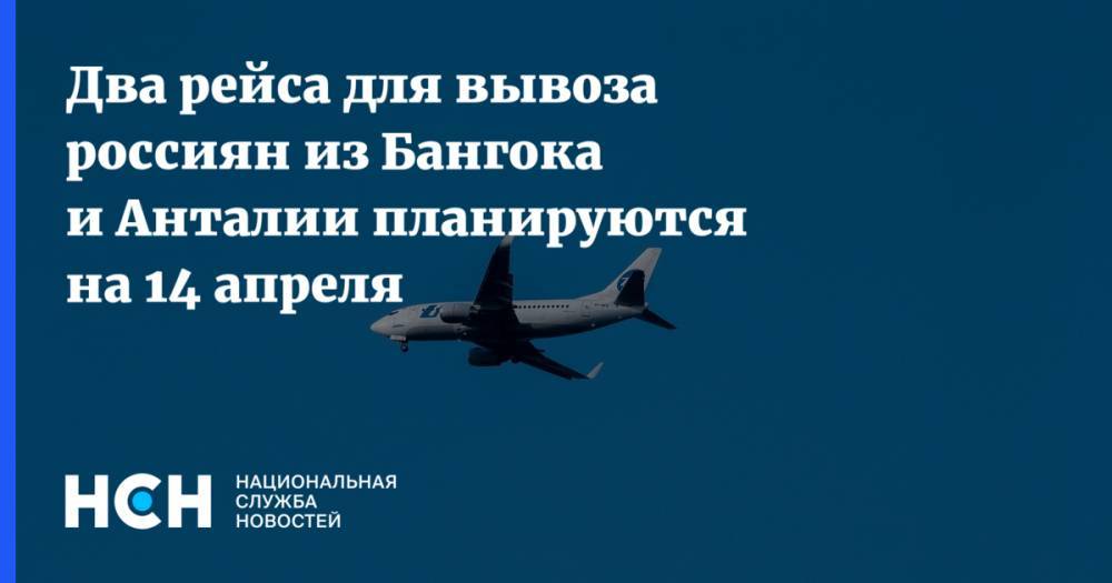 Михаил Мишустин - Два рейса для вывоза россиян из Бангока и Анталии планируются на 14 апреля - nsn.fm - Россия - Москва - Новосибирск - Бангкок