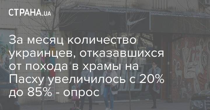 За месяц количество украинцев, отказавшихся от похода в храмы на Пасху увеличилось с 20% до 85% - опрос - strana.ua