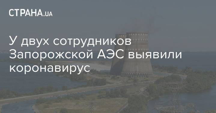 У двух сотрудников Запорожской АЭС выявили коронавирус - strana.ua - Энергодар