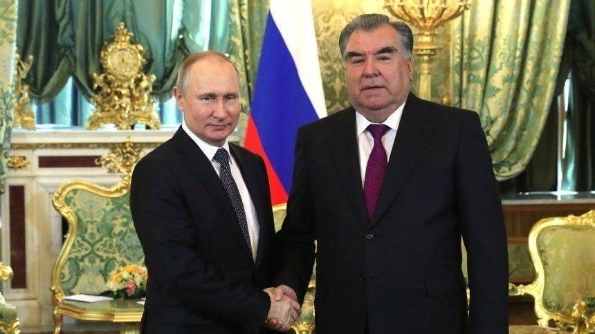 Владимир Путин - Эмомали Рахмон - Президент Таджикистана поблагодарил Путина за оказанную гуманитарную помощь - 5-tv.ru - Россия - Таджикистан