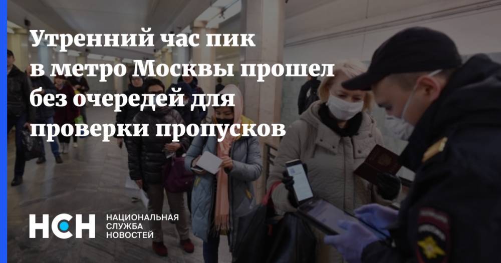 Утренний час пик в метро Москвы прошел без очередей для проверки пропусков - nsn.fm - Москва