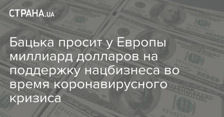 Дмитрий Крутой - Алан Пию - Бацька просит у Европы миллиард долларов на поддержку нацбизнеса во время коронавирусного кризиса - strana.ua - Украина - Белоруссия