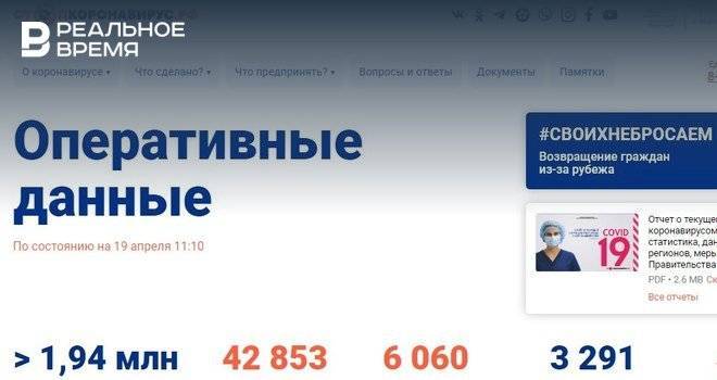 Число новых инфицированных в России превысило шесть тысяч человек - realnoevremya.ru - Россия