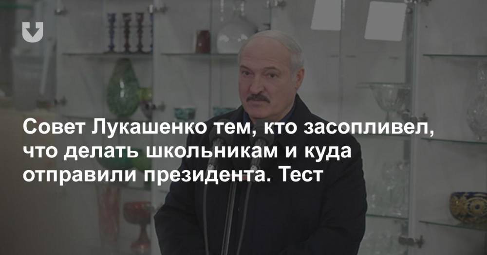 Совет Лукашенко тем, кто засопливел, что делать школьникам и куда отправили президента. Тест - news.tut.by