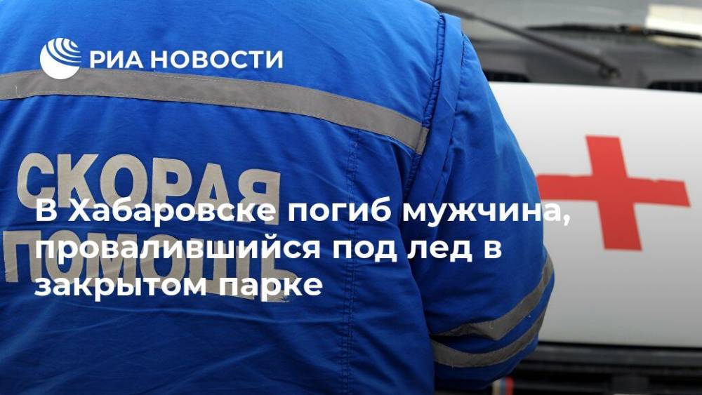 В Хабаровске погиб мужчина, провалившийся под лед в закрытом парке - ria.ru - Хабаровск
