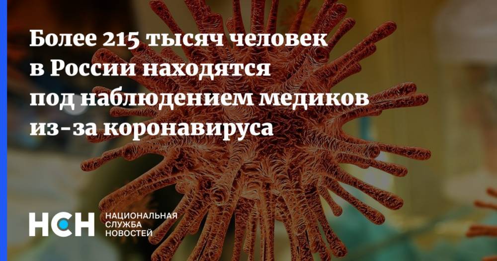 Более 215 тысяч человек в России находятся под наблюдением медиков из-за коронавируса - nsn.fm - Россия