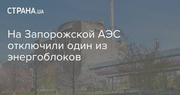 На Запорожской АЭС отключили один из энергоблоков - strana.ua - Запорожская обл.