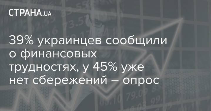 39% украинцев сообщили о финансовых трудностях, у 45% уже нет сбережений – опрос - strana.ua