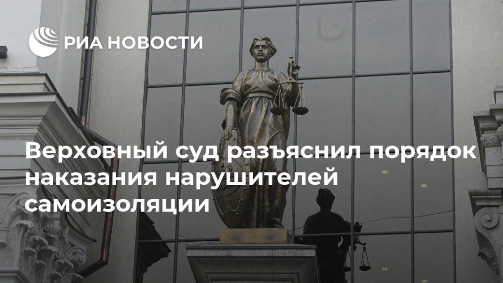 Верховный суд разъяснил порядок наказания нарушителей самоизоляции - ria.ru - Россия - Москва