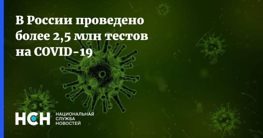 В России проведено более 2,5 млн тестов на COVID-19 - nsn.fm - Россия