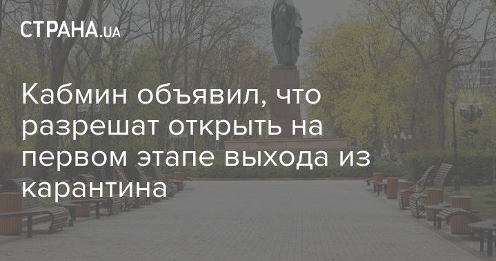 Денис Шмыгаль - Кабмин объявил, что разрешат открыть на первом этапе выхода из карантина - strana.ua