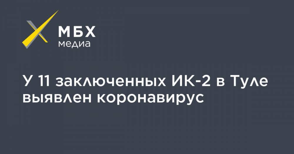 У 11 заключенных ИК-2 в Туле выявлен коронавирус - mbk.news - Россия - Тула - Тульская обл.