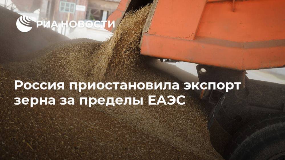 Россия приостановила экспорт зерна за пределы ЕАЭС - ria.ru - Россия - Москва