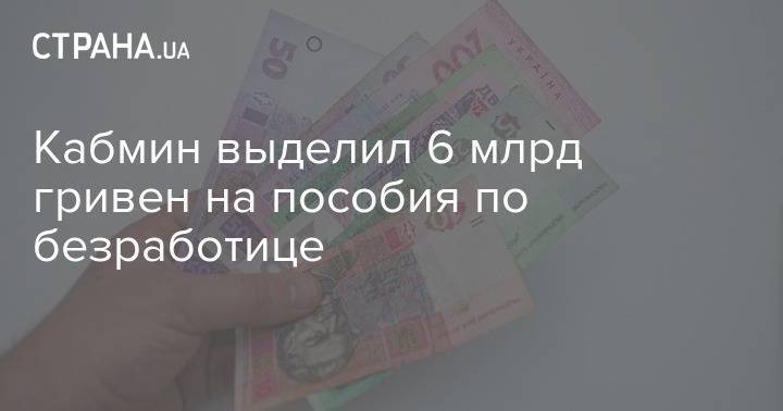 Кабмин выделил 6 млрд гривен на пособия по безработице - strana.ua - Украина