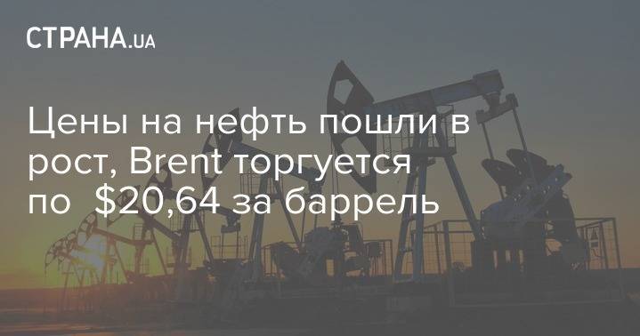 Цены на нефть пошли в рост, Brent торгуется по $20,64 за баррель - strana.ua - Киев - Лондон - Нью-Йорк