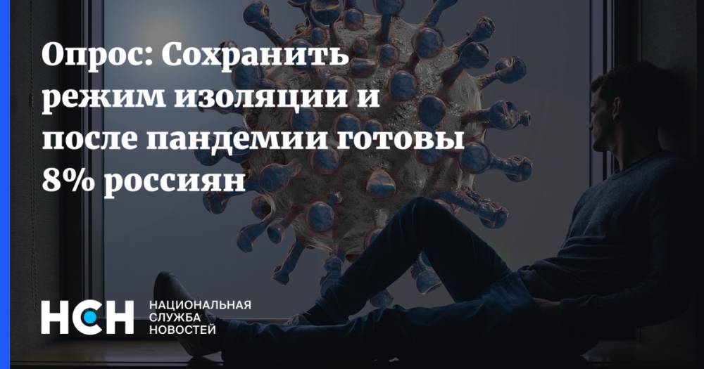 Опрос: Сохранить режим изоляции и после пандемии готовы 8% россиян - nsn.fm