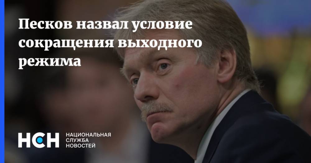 Дмитрий Песков - Песков назвал условие сокращения выходного режима - nsn.fm - Россия