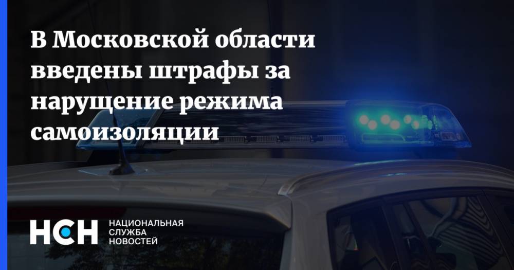 В Московской области введены штрафы за нарущение режима самоизоляции - nsn.fm - Россия - Москва - Московская обл.