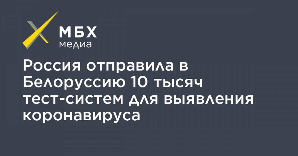 Михаил Мишустин - Дмитрий Мезенцев - Россия отправила в Белоруссию 10 тысяч тест-систем для выявления коронавируса - mbk.news - Россия - Белоруссия