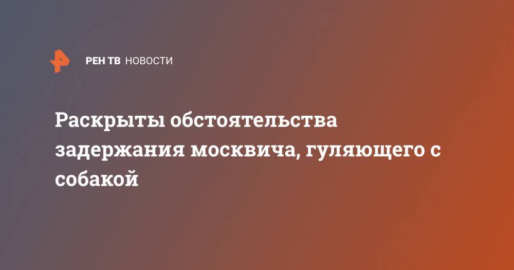 Иисус Воробьев - Раскрыты обстоятельства задержания москвича, гуляющего с собакой - ren.tv