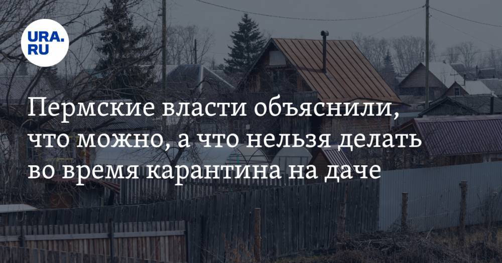 Дмитрий Махонин - Пермские власти объяснили, что можно, а что нельзя делать во время карантина на даче - ura.news